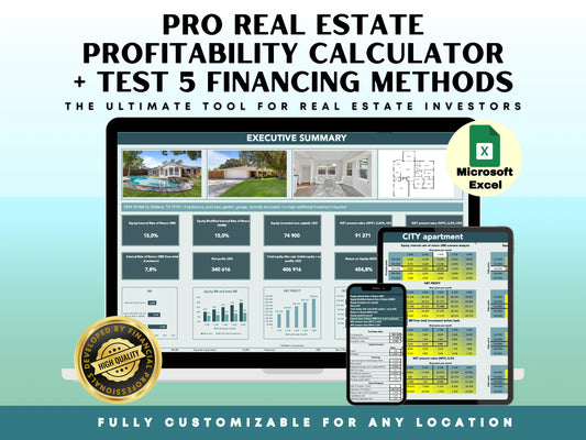Real Estate Investment Calculator Pro Version+Test 5 Financing Methods