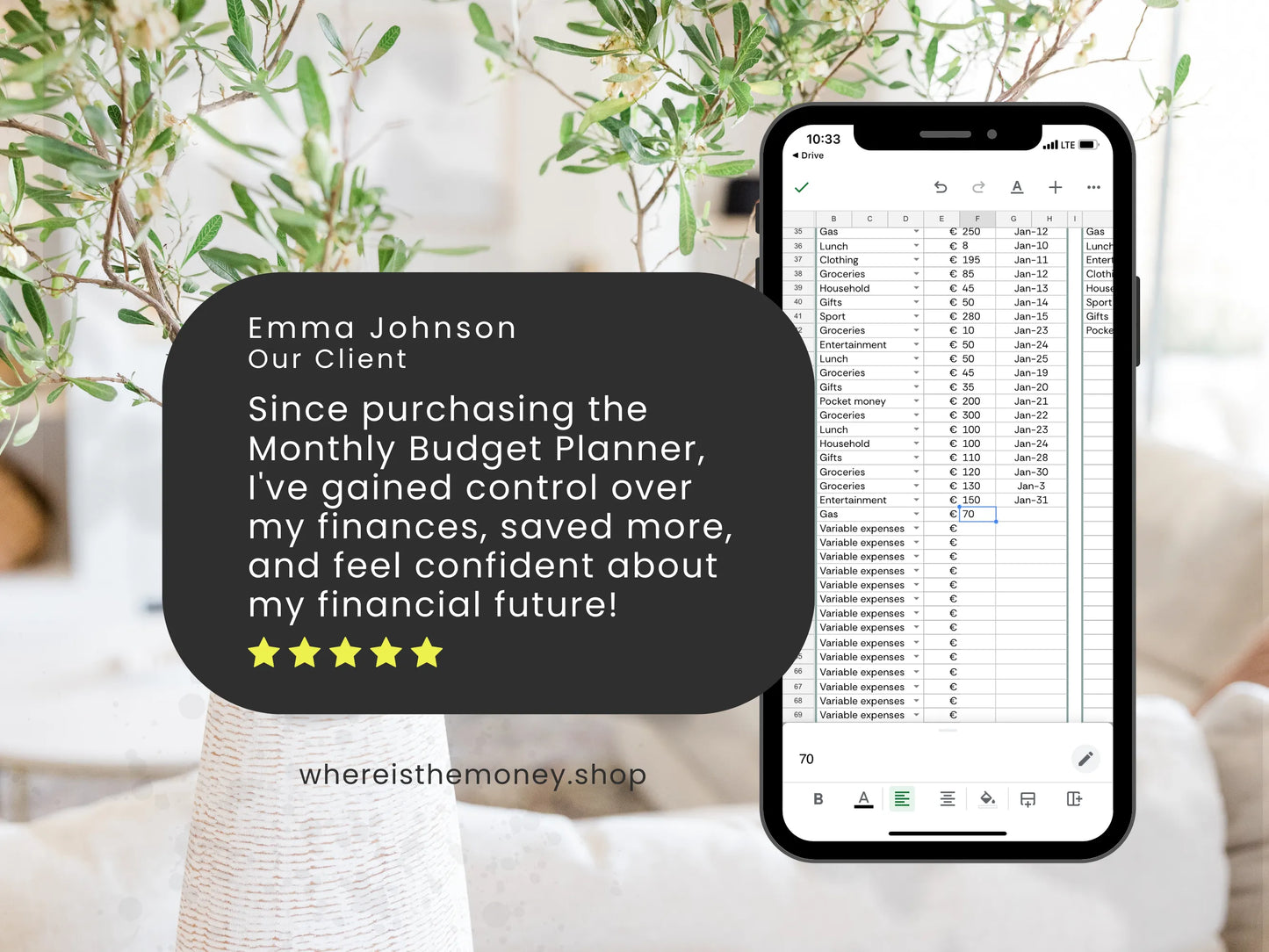Monthly Budget Tracker