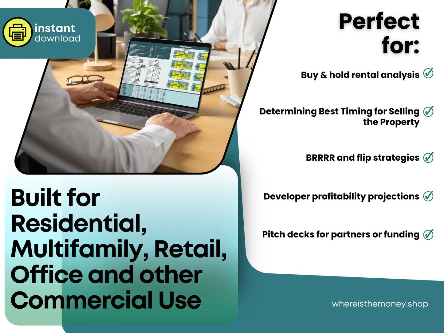 Real Estate Investor’s Bundle: Compare up to 5 Deals & Pro Version Calculator + Test 5 Financing Methods