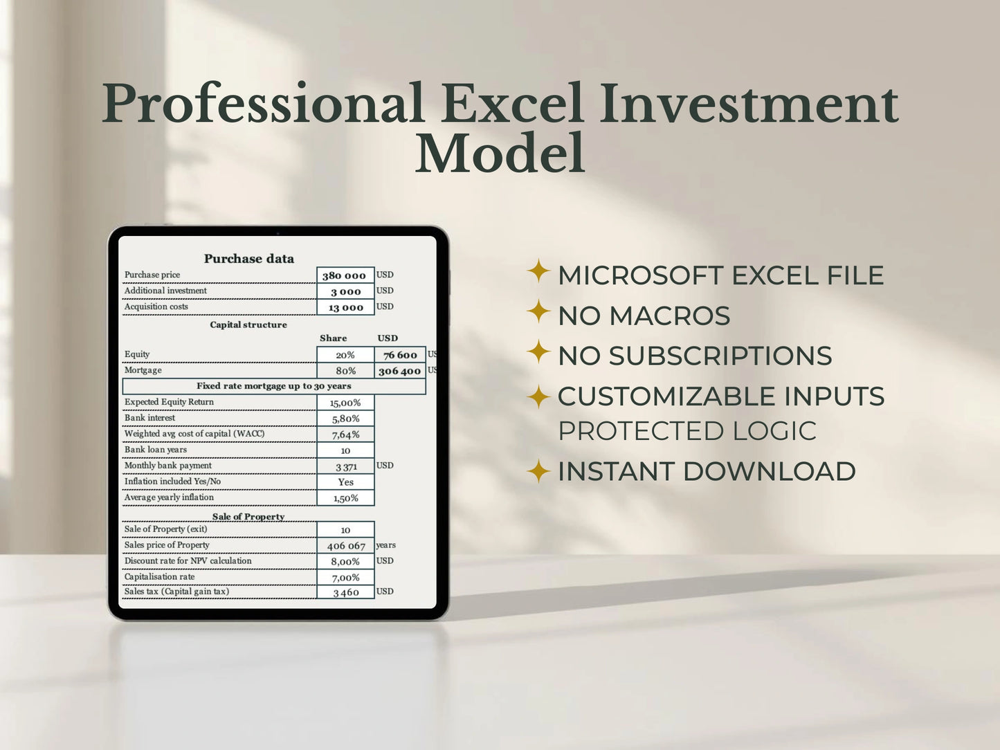 Real Estate Investment Analyzer — Executive Light Edition - WHERE IS THE MONEY
