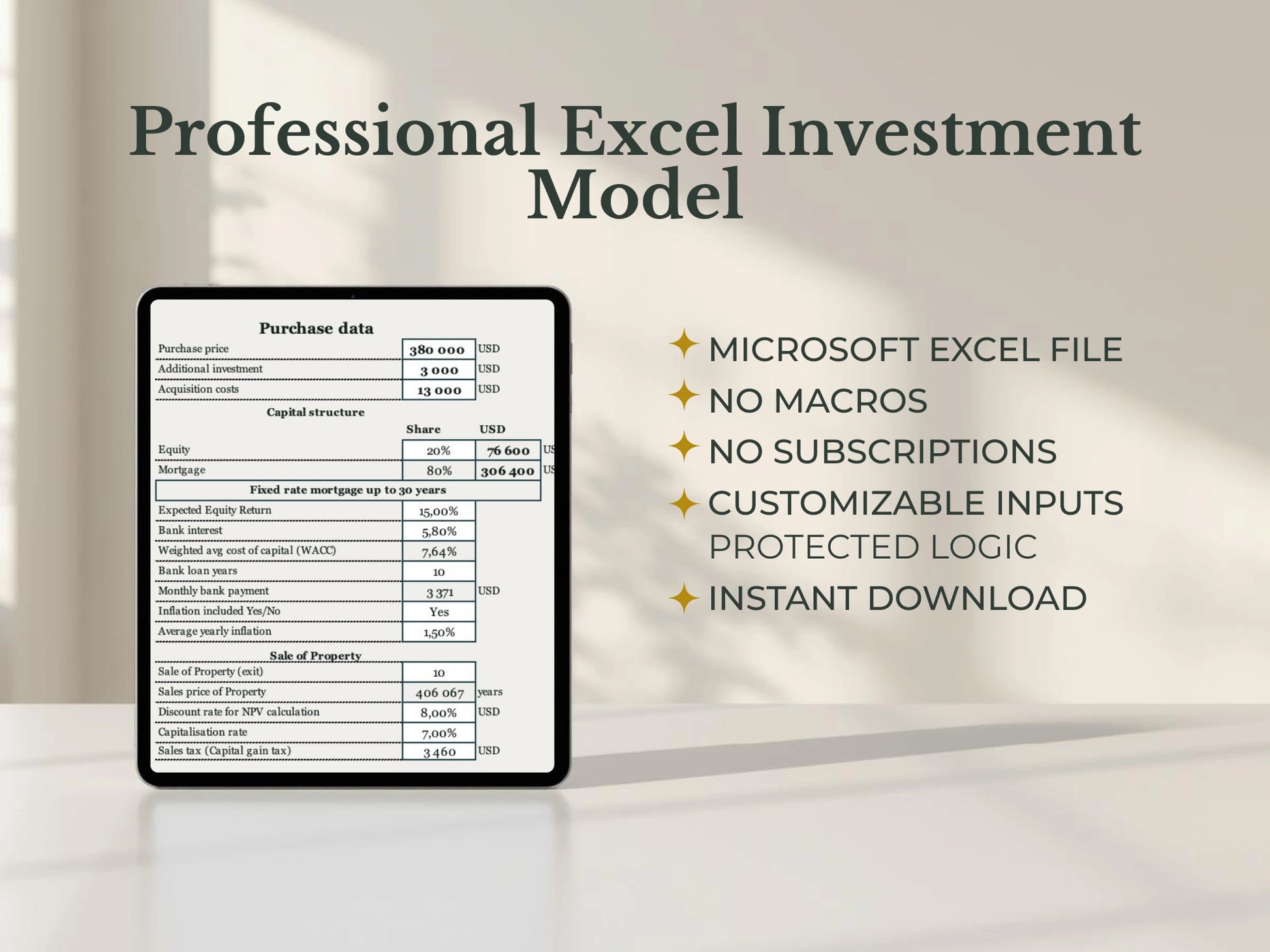 Real Estate Investment Analyzer — Executive Light Edition - WHERE IS THE MONEY