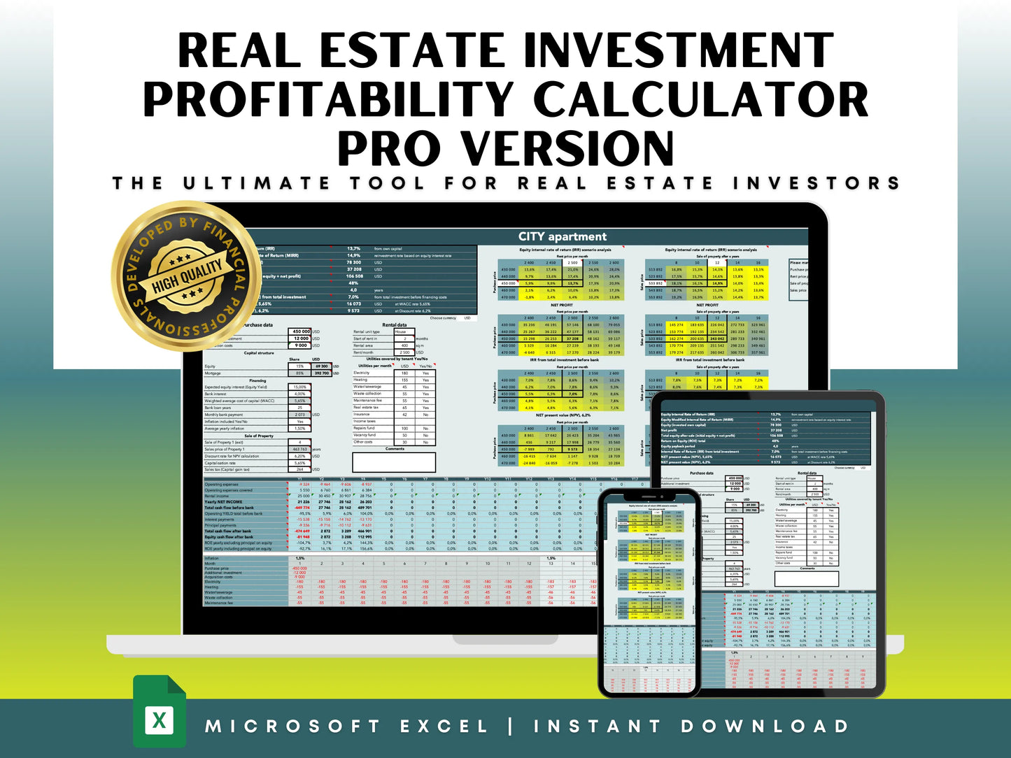 Real Estate Investment Calculator Pro Version