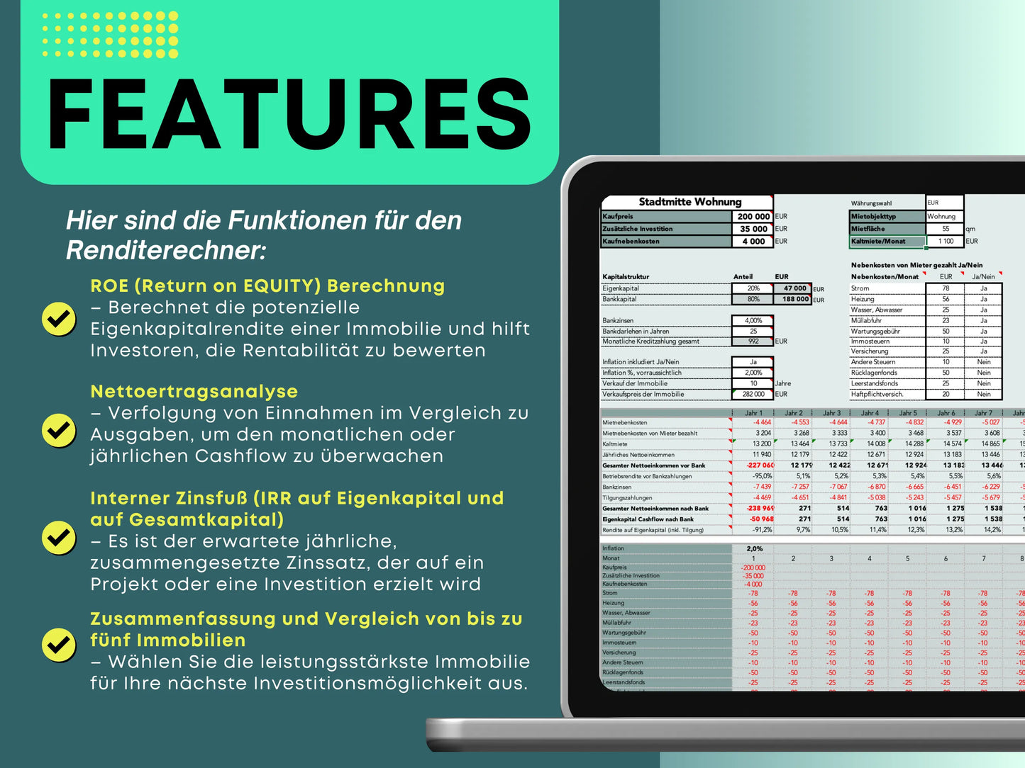Real Estate Investment Profitability Calculator in German