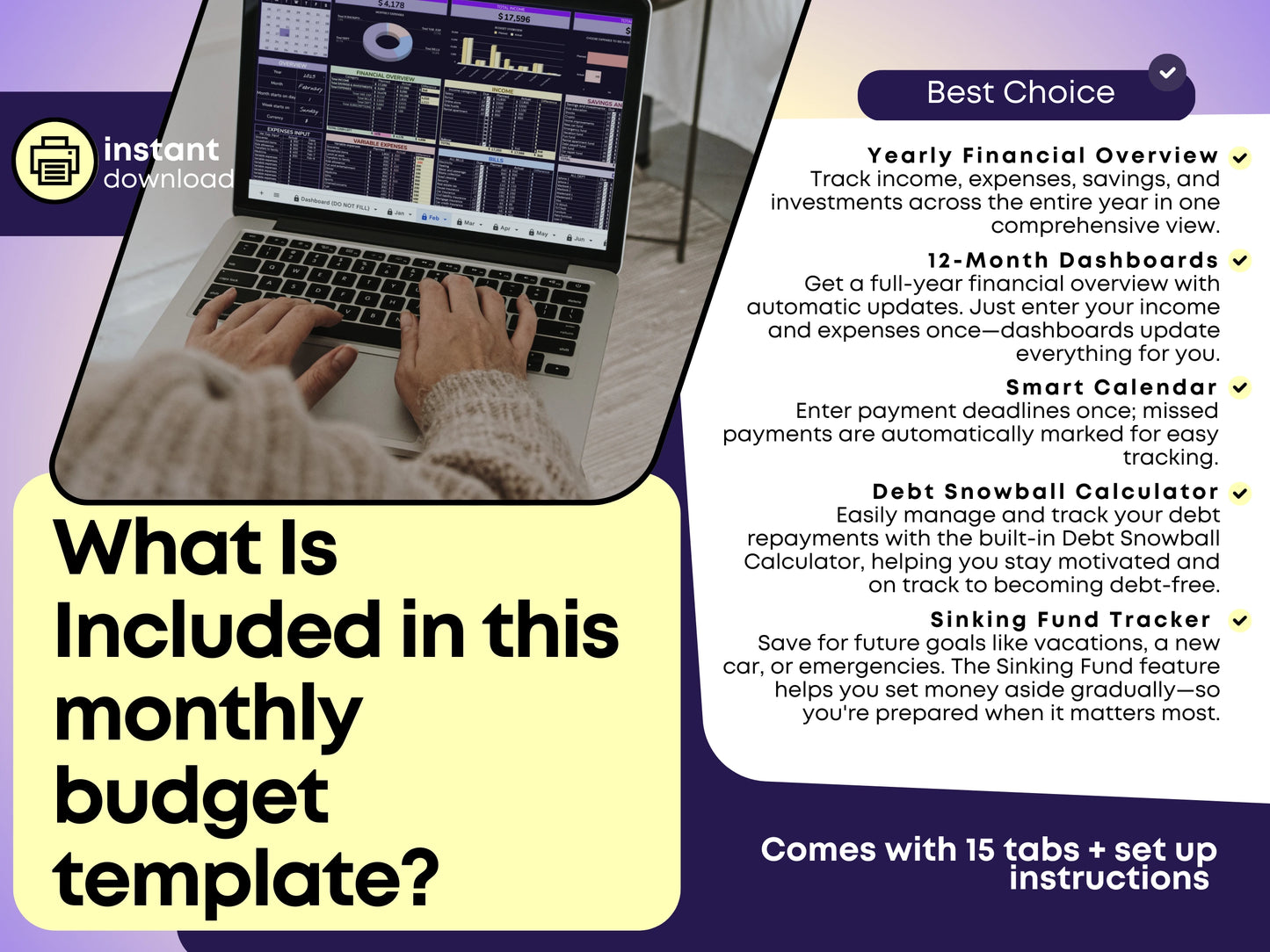 Ultimate Budget Planner | Debt Snowball & Sinking Fund Template