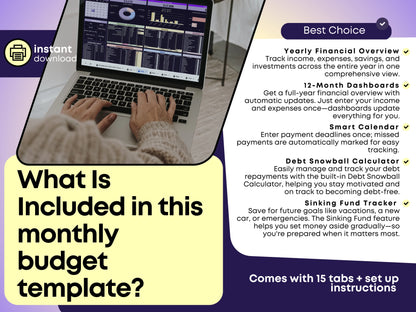 Ultimate Budget Planner | Debt Snowball & Sinking Fund Template
