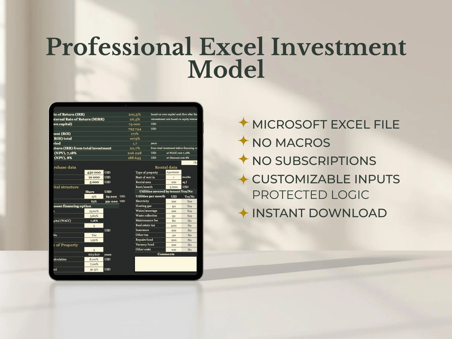 Real Estate Investment Analyzer — Executive Dark Edition - WHERE IS THE MONEY