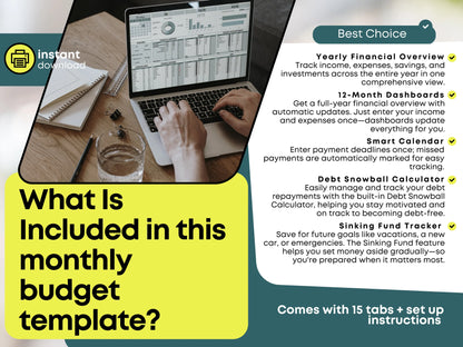 Ultimate Annual Budget + Debt Snowball + Sinking Fund Template