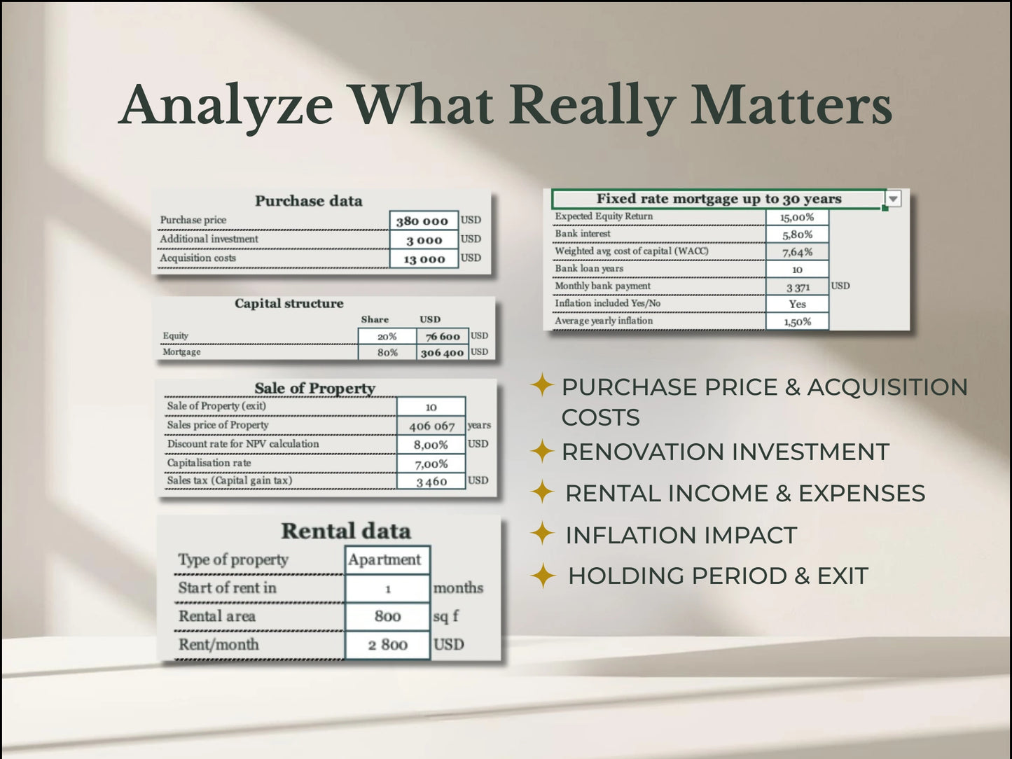 Real Estate Investment Analyzer — Executive Light Edition - WHERE IS THE MONEY