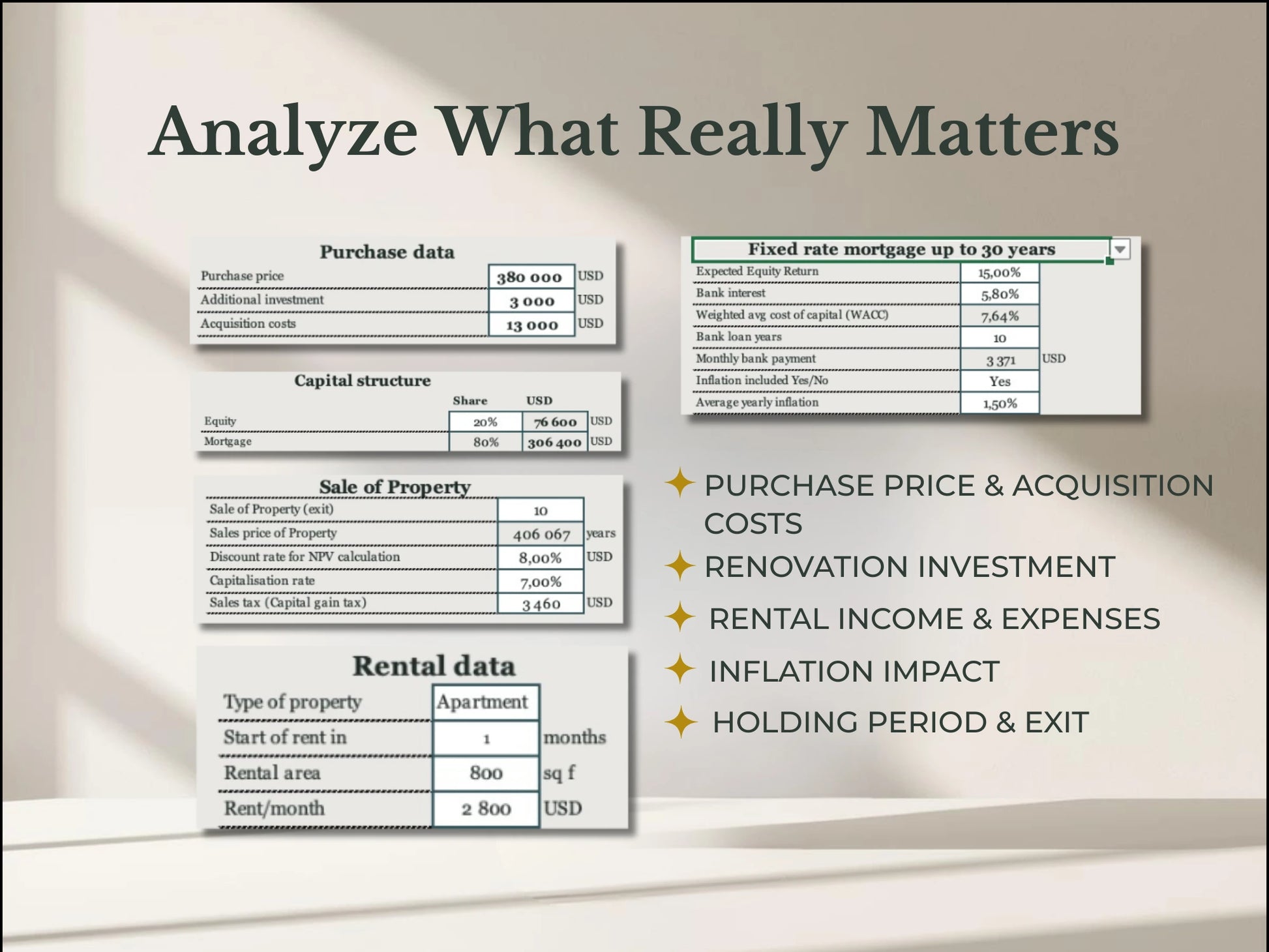 Real Estate Investment Analyzer — Executive Light Edition - WHERE IS THE MONEY