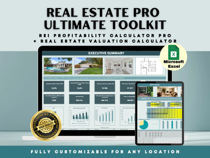Real Estate Pro Bundle: Real Estate Valuation with NPV + Pro Version Calculator + Test 5 Financing Methods