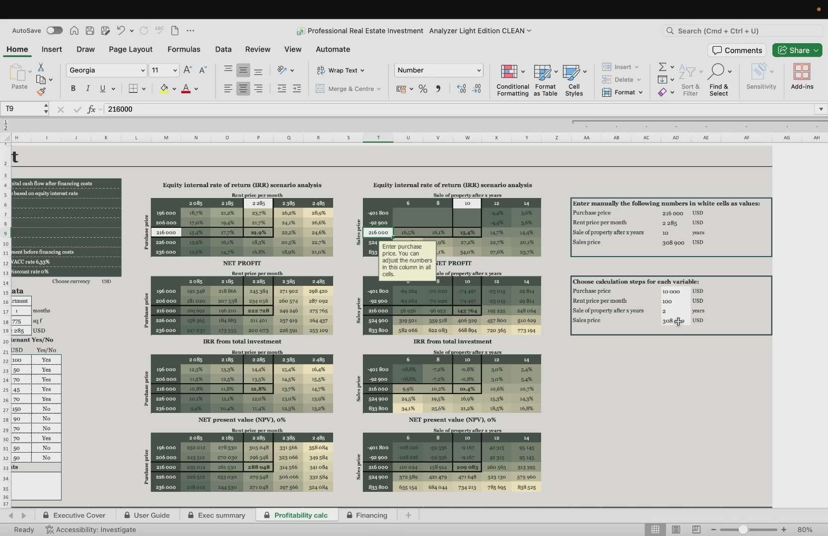 Real Estate Rental Investment Analyzer example video.