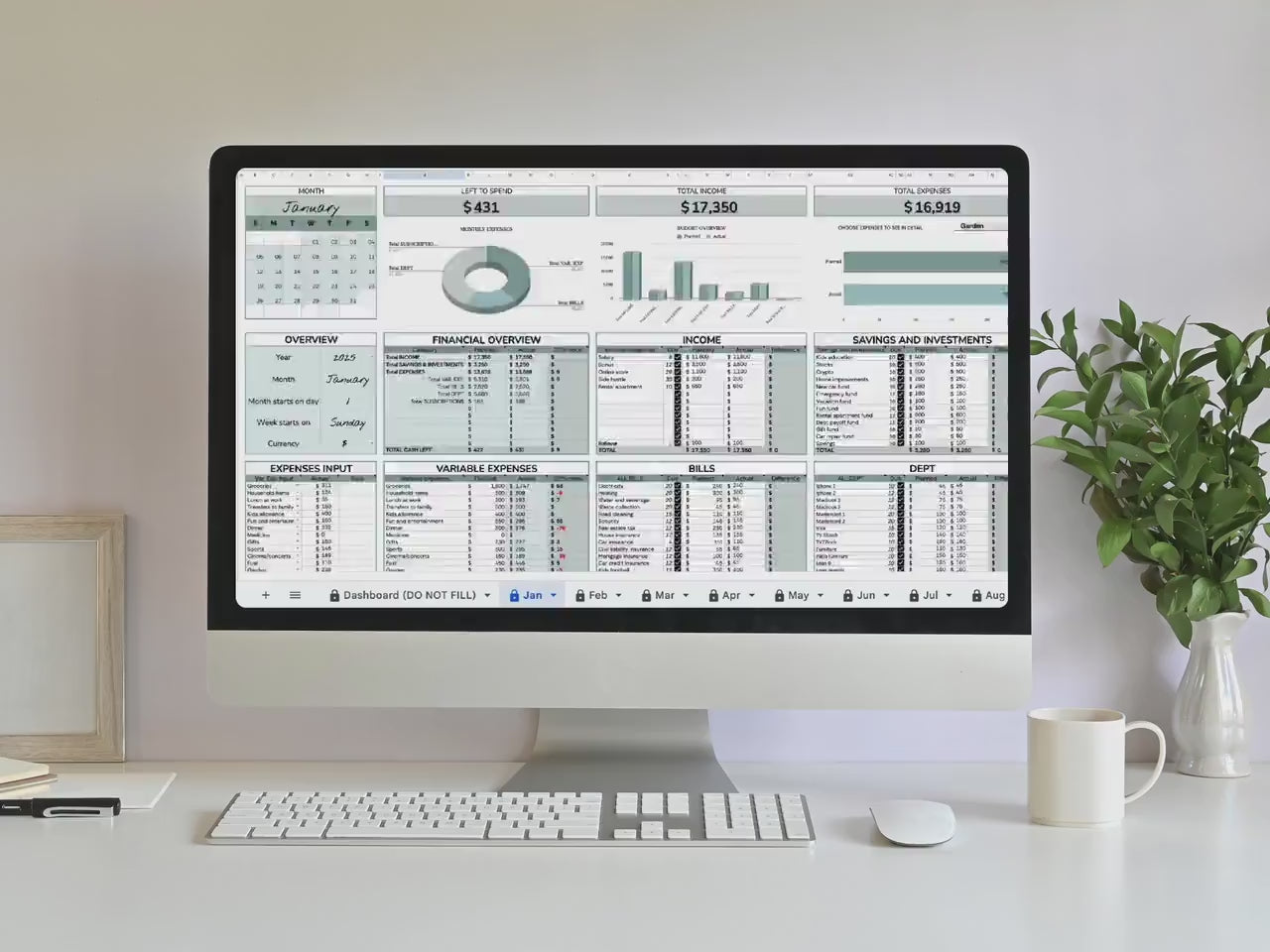 Annual Budget Template | Debt Snowball & Sinking Fund | Expense Tracker Personal  | Financial Planner | Monthly Budget for Beginners